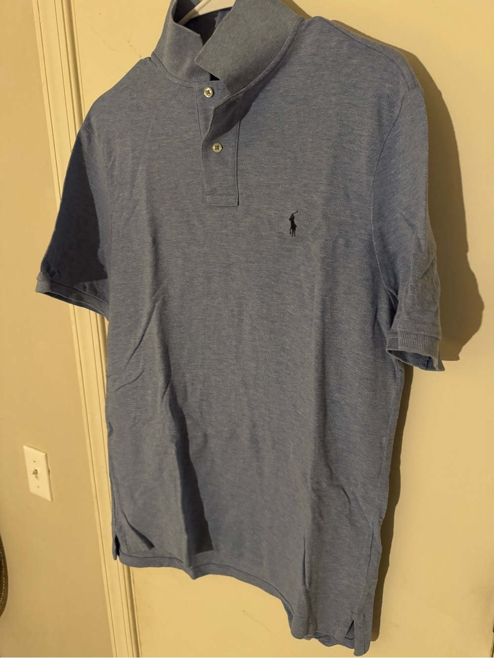 Ralph Lauren Men’s Heather Light Blue Polo with Embroidered Pony